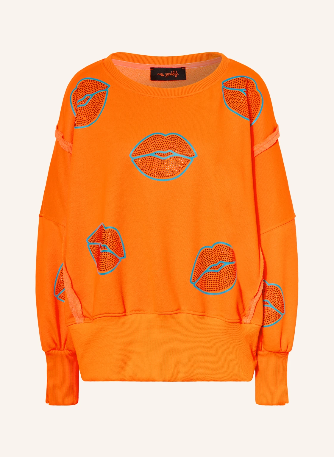 miss goodlife Oversized-Sweatshirt mit Schmucksteinen