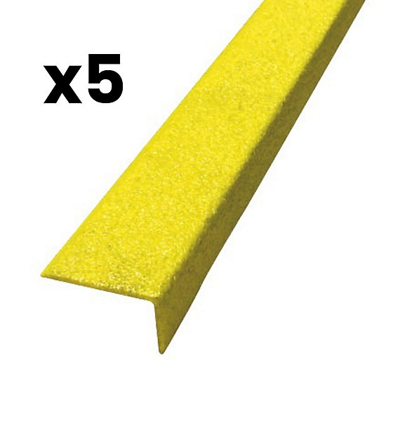 Lot de 5 Nez de marche POLYGRAIN XL 30x70x950 mm Jaune