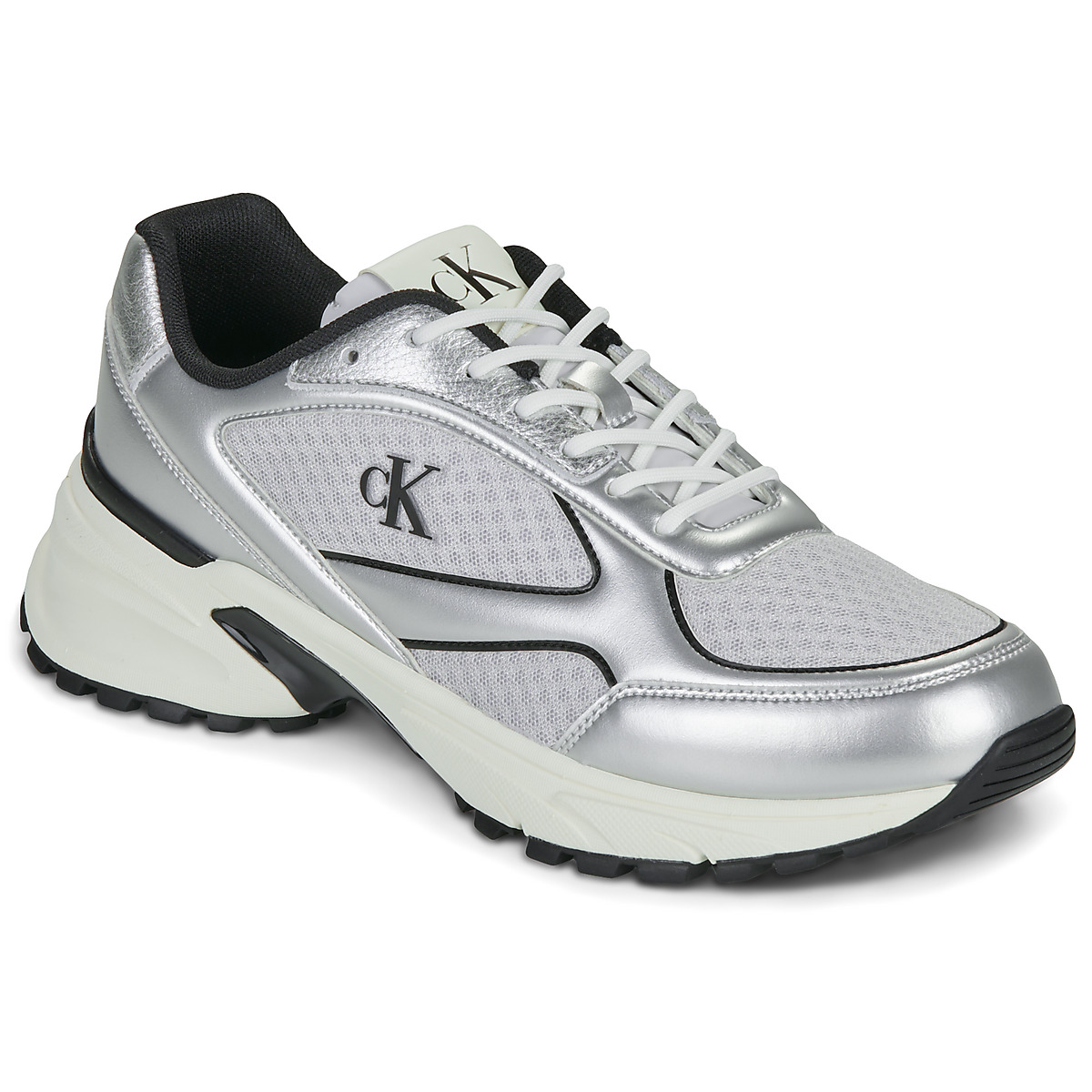 Calvin Klein Jeans - HIKE RUNNER LACEUP MESH MIX MET - White / Silver