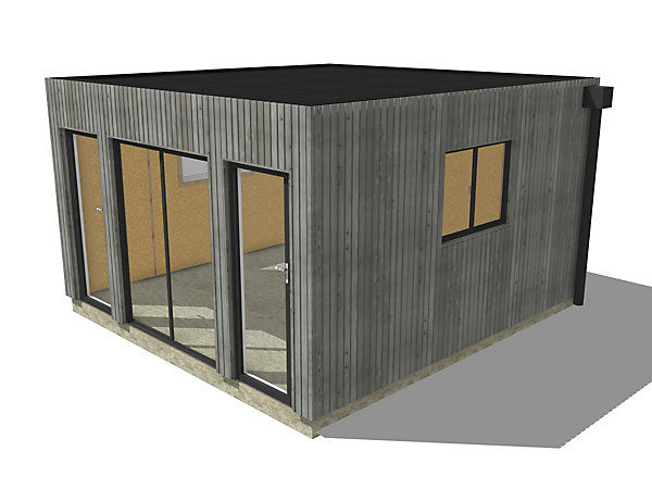Bureau de jardin bois en bois 4,4 x 4,6 x 2,7 m