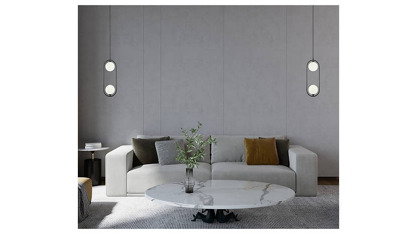 Lampa wisząca Lupus 2-punktowa stalowa czarna