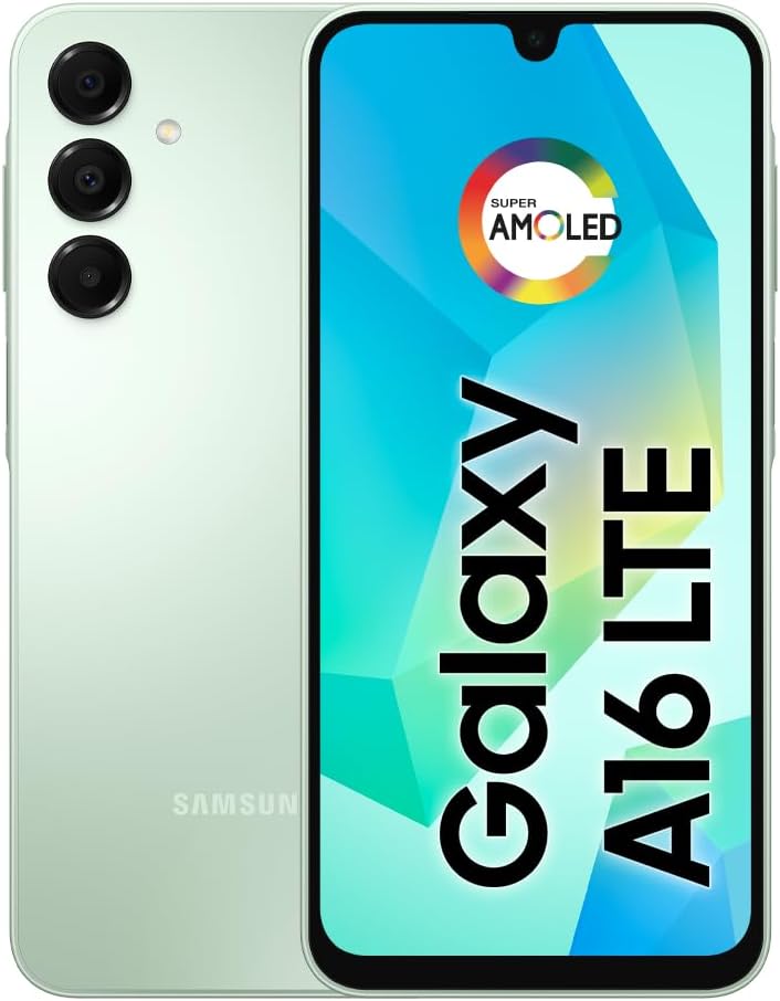 Samsung Galaxy A16 4G Dual SIM (128GB, 2025) 6.7 90Hz AMOLED, Splash Resistant 8Core, 50MP Camera (Factory Unlocked International Model for GSM, Global) A165M/DS (25W Fast Charger Bundle, Green)