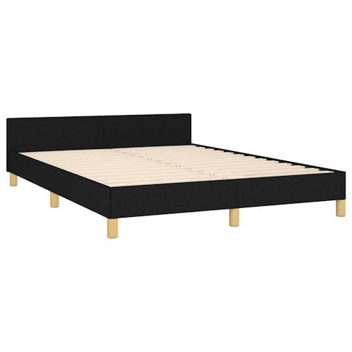 NNEVL Bed Frame with Headboard Black 137x187 cm Double Fabric
