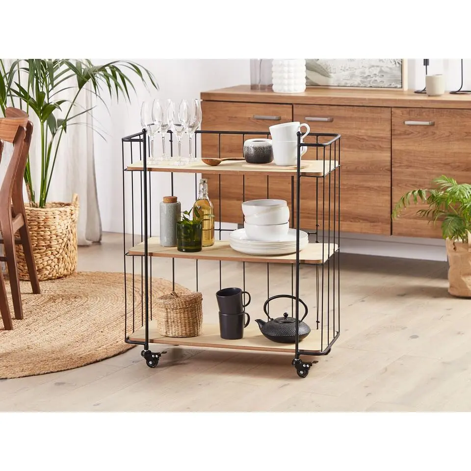 GABBS - Keukentrolley - Lichte houtkleur - Metaal