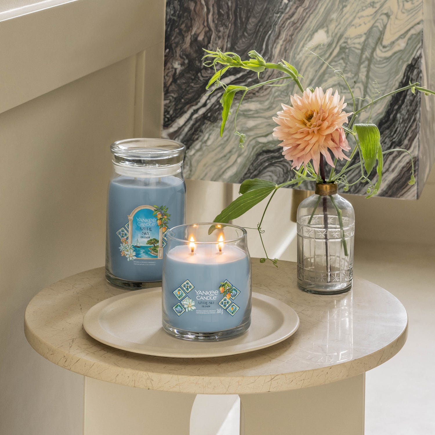 Azure Sky, candela giara media Yankee Candle