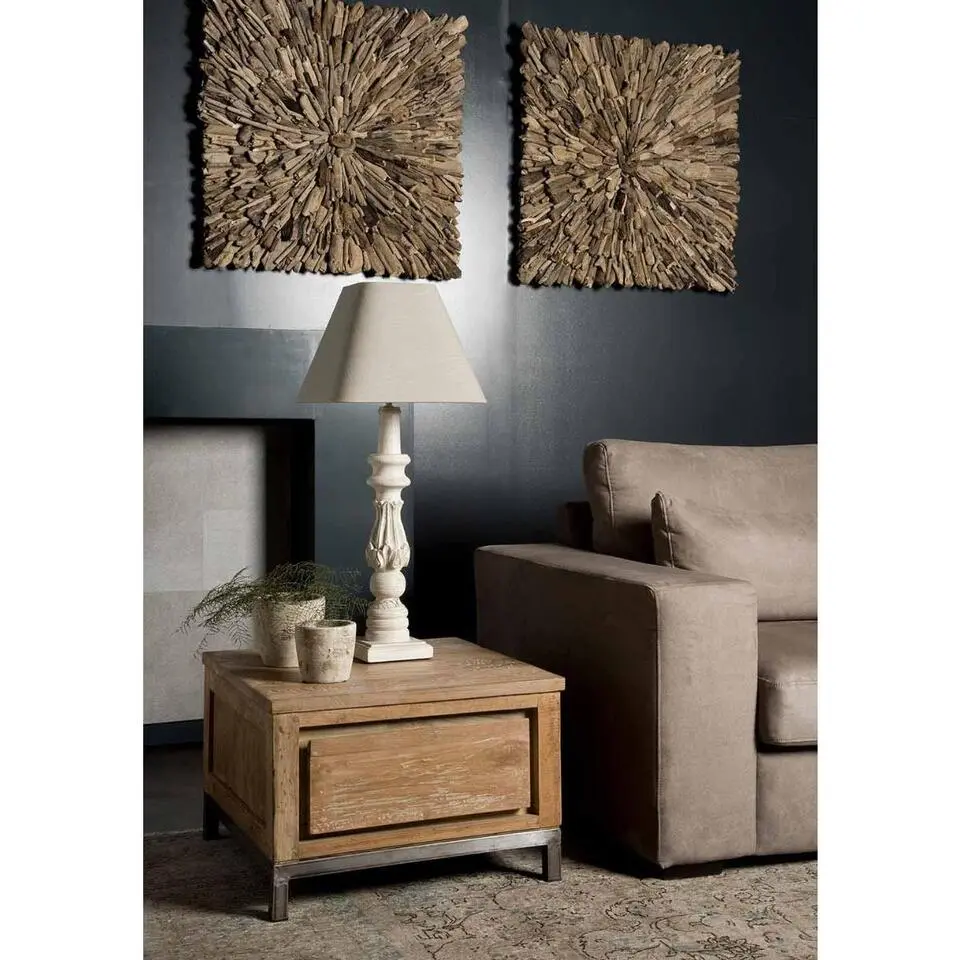 Tower Living - Venetie bijzettafel vierkant dicht - 60 cm - bruin