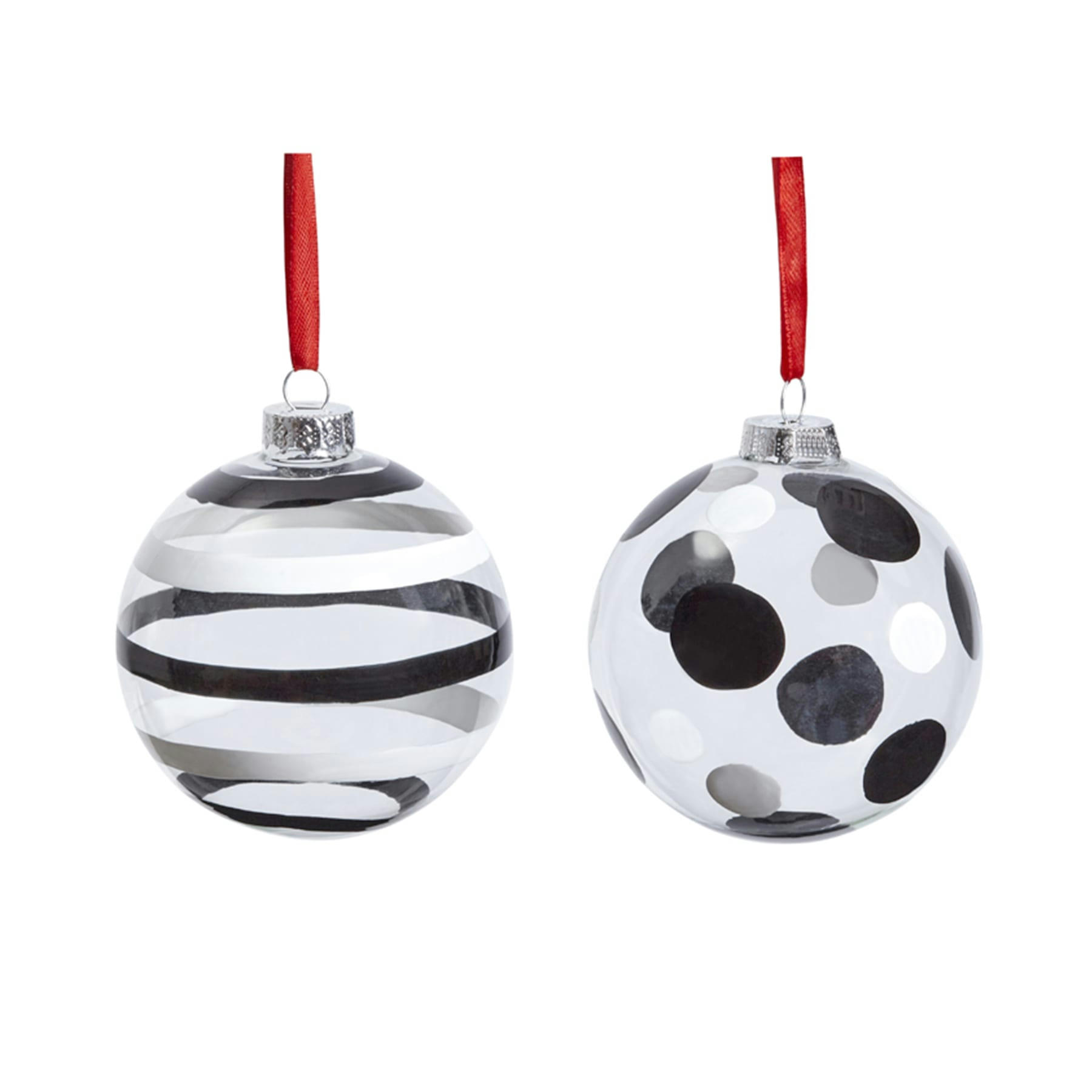 NOËL - 2 boules de noël transparentes à motifs