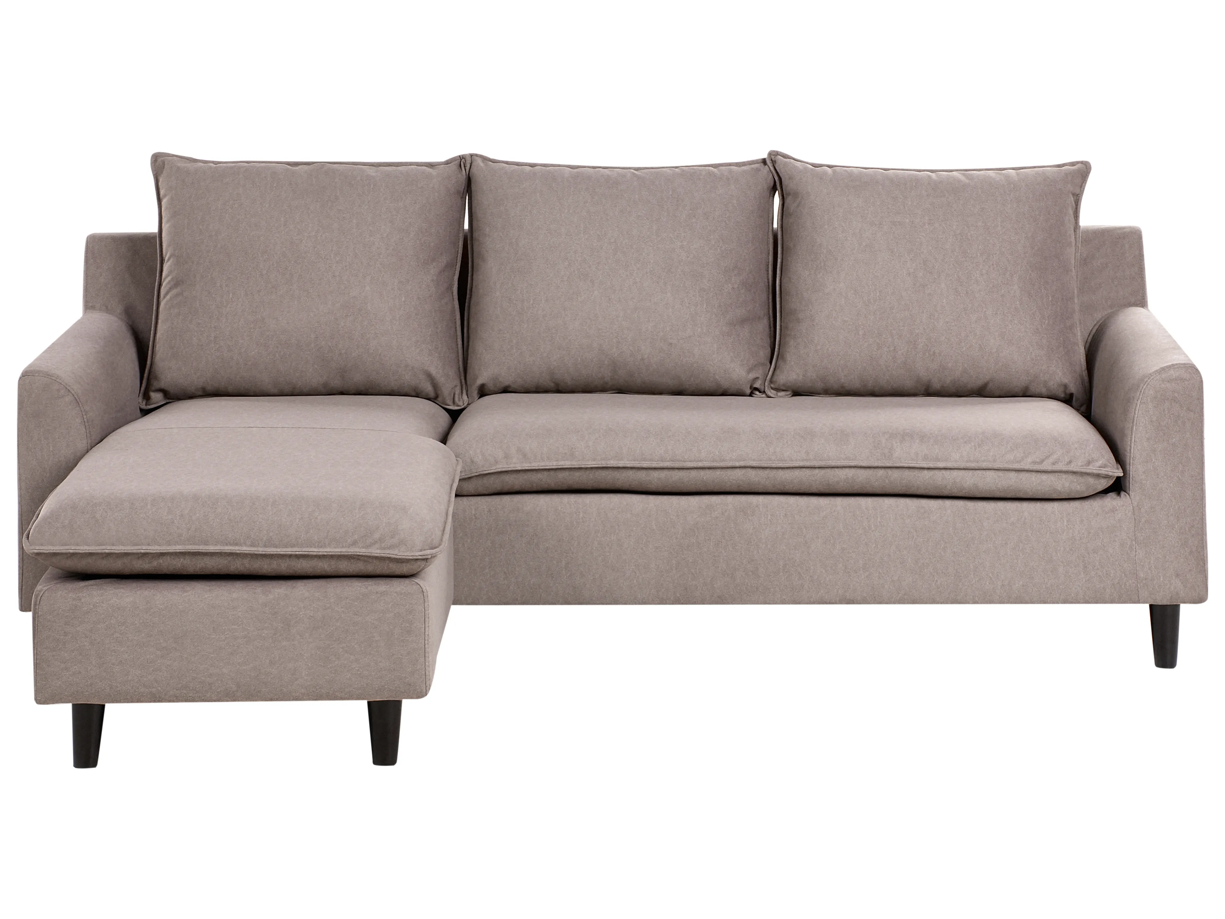 Corner Sofa 3 Seater ELVENES Velvet Taupe Left Hand