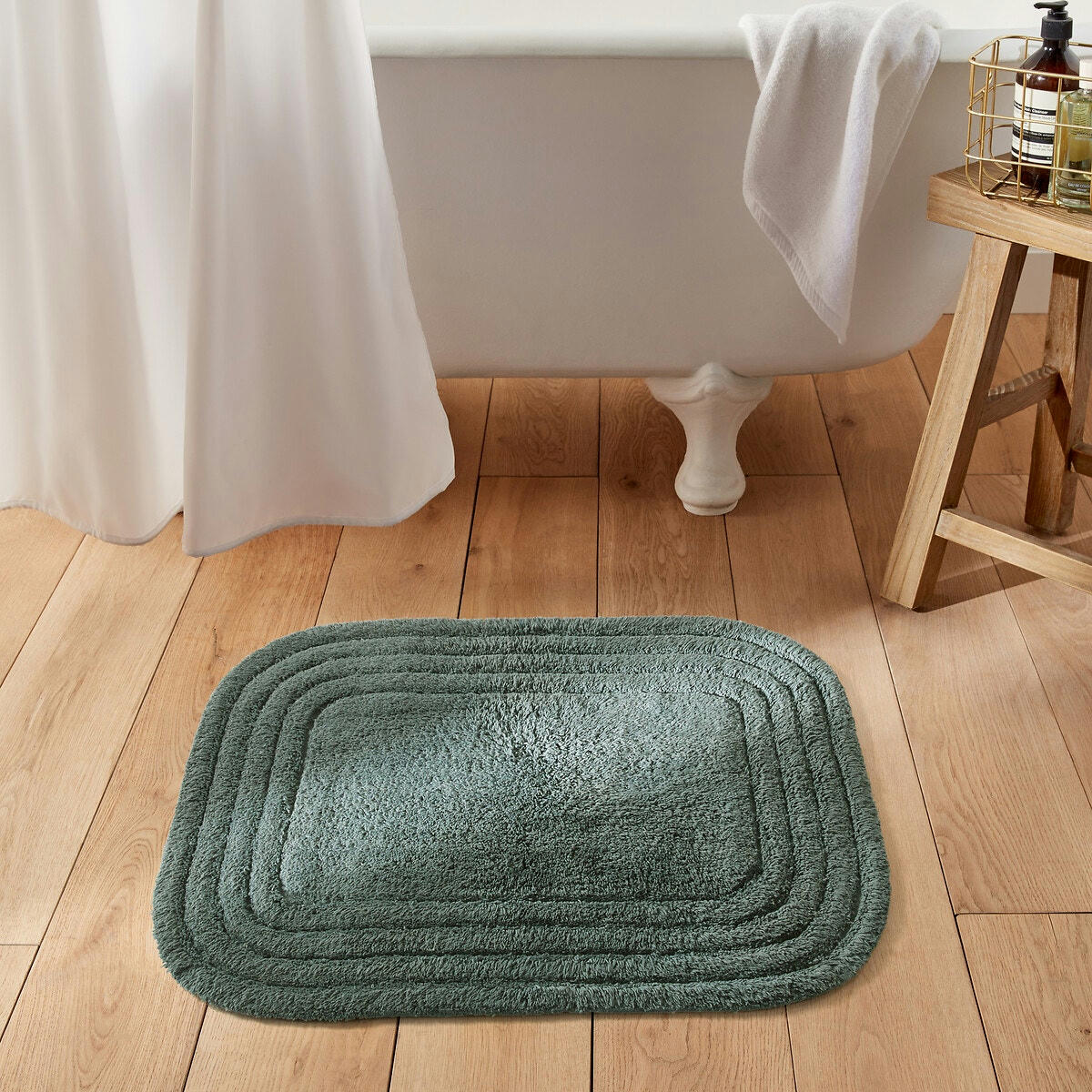 Tapis de bain coton recyclé tufté, Romane