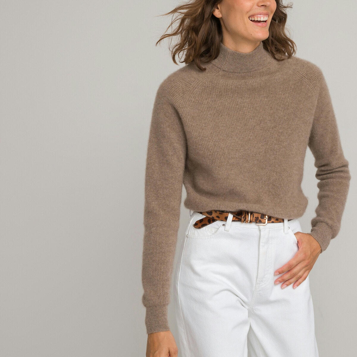 Pull col montant, en cachemire