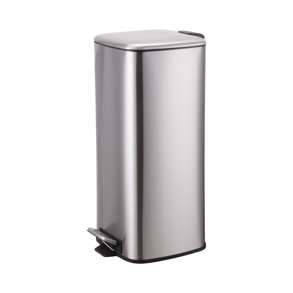 Poubelle pédale gris métallisé 30L