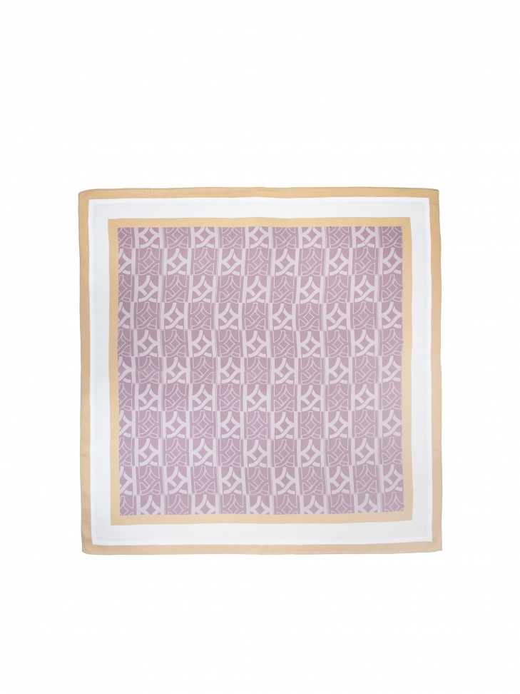 Multi-coloured silk neckerchief in monograms