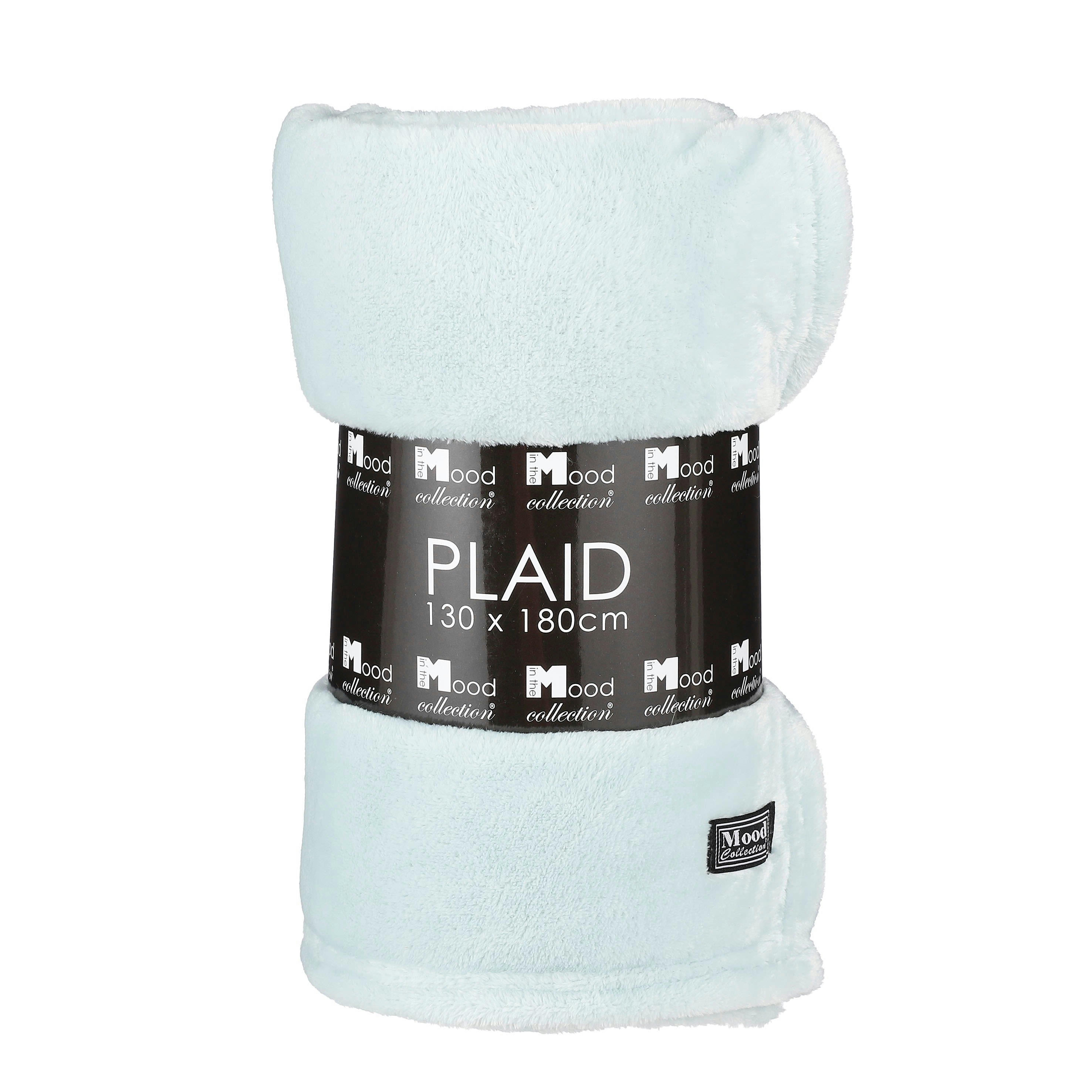 FAMKE - Plaid polaire vert menthe 180x130