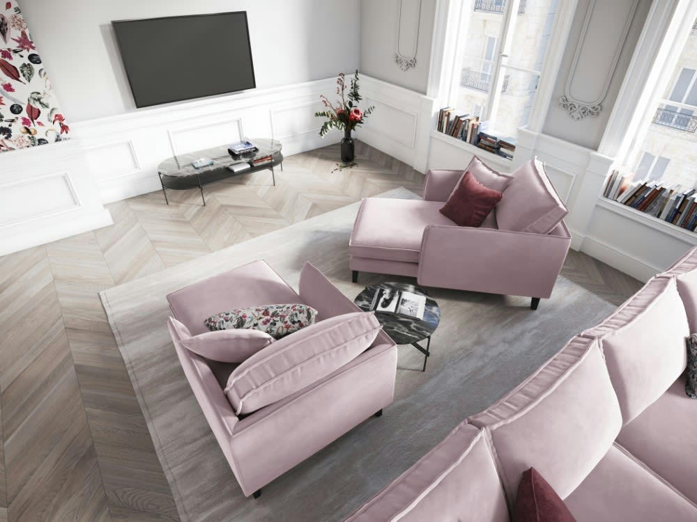 PROVENCE - Méridienne 1 place en velours lavande