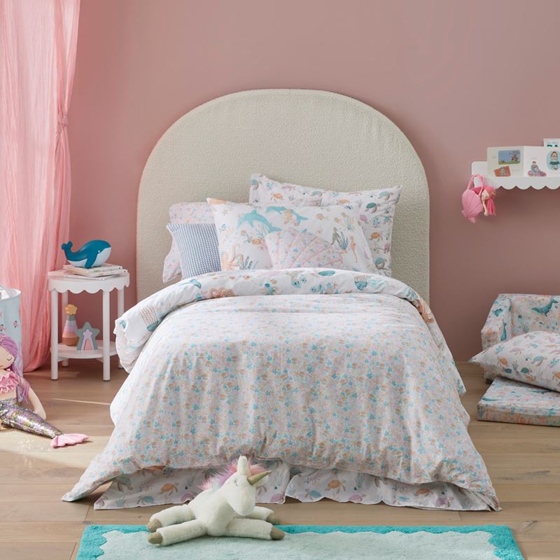 Sea Garden White Quilt Cover Set