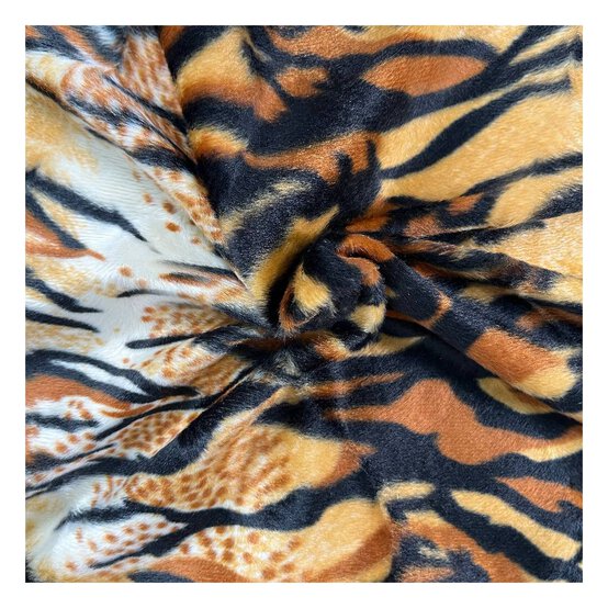 Tiger Velboa Fur Fabric by the Metre