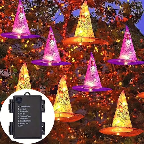 NNETM Witchy Illuminations: 8 Enchanted Hanging Hat Lights