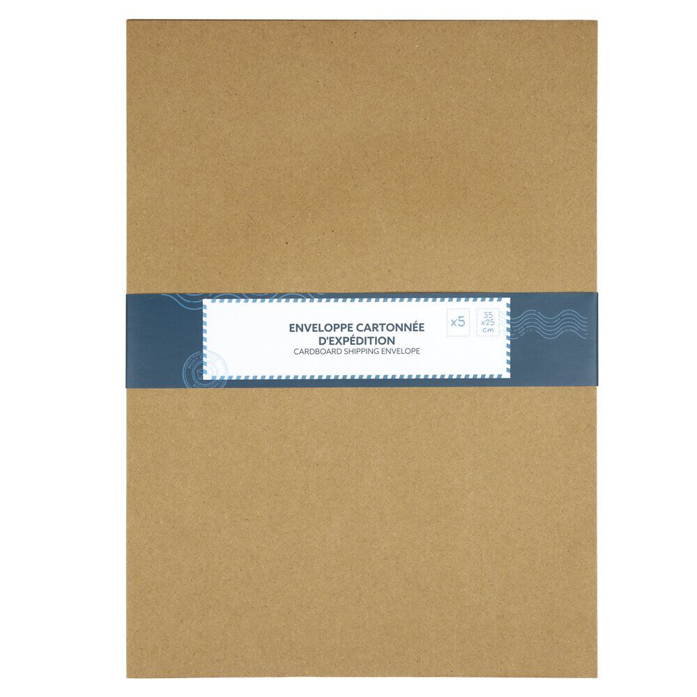 Enveloppe cartonnée expédition marron x5 format 25x35cm