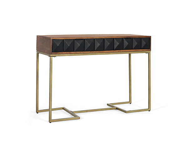 Console en bois de manguier et structure en fer