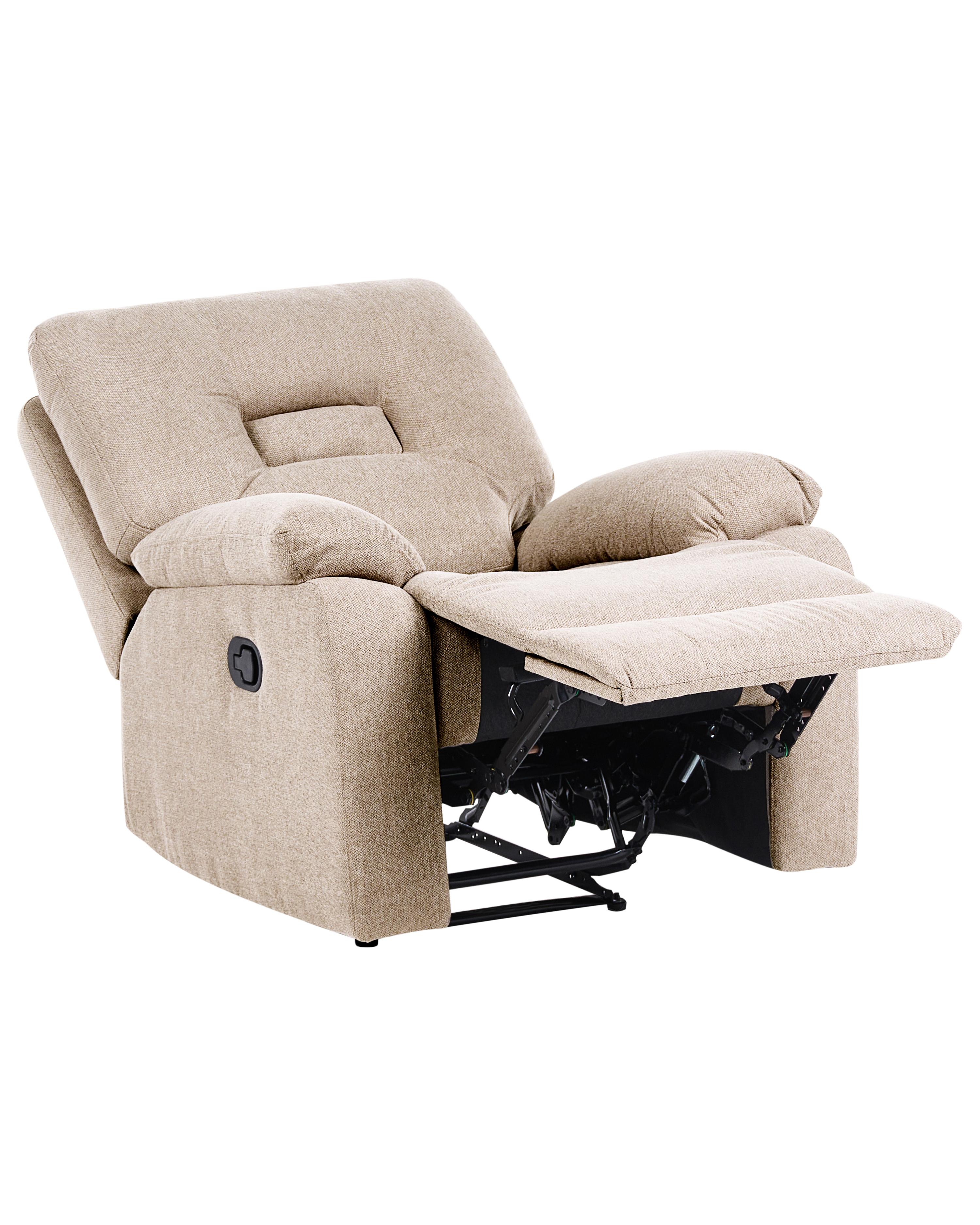 Recliner Chair BERGEN with Footrest Fabric Beige