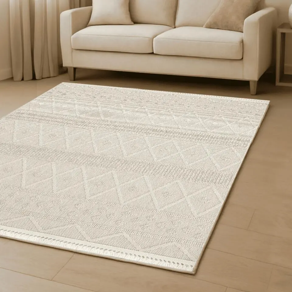 CALICOSY - HASIR Tapijt - Beige en ecru - 150x100x1 cm