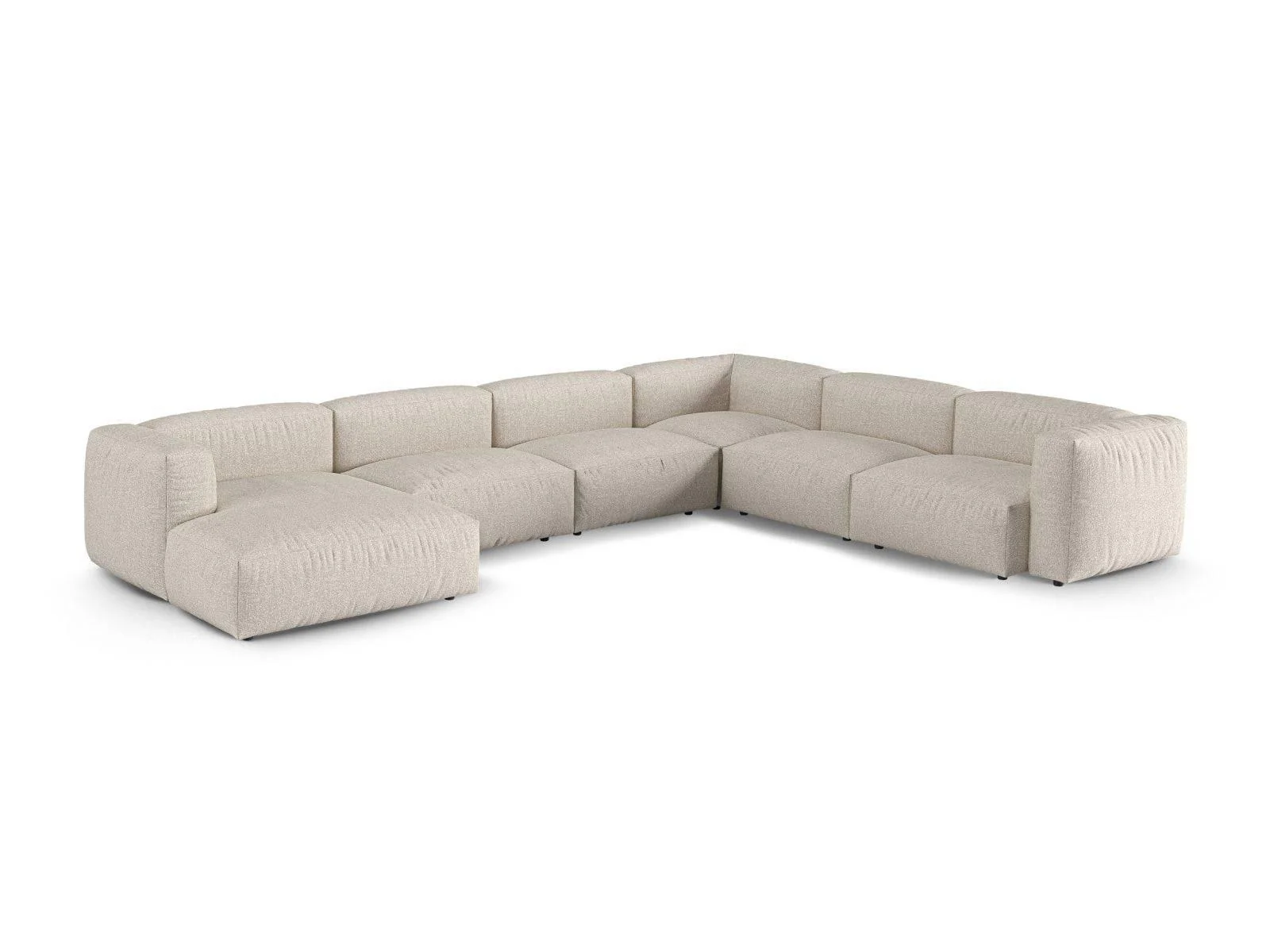Modulaire hoekbank Martina rechts bouclé