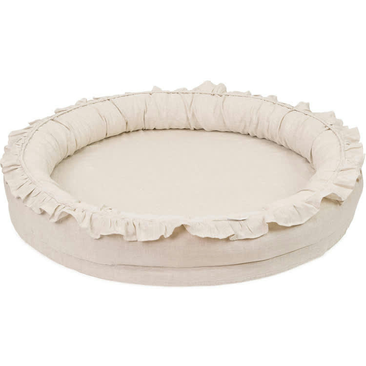 - Tapis de jeu cocon à volants écru Pure nature