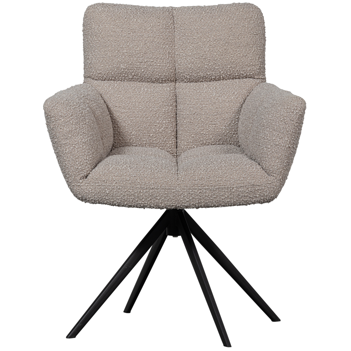 WOOOD draaistoel met armleuningen Vinny - Bouclé - Zand - 89x70x61