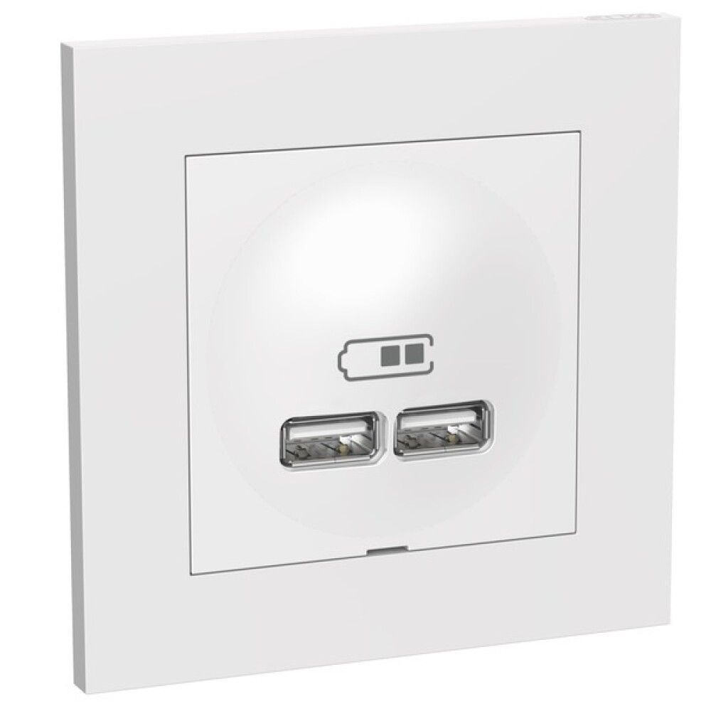 UTTAK ELKO USB 2.1A PLUS HVIT