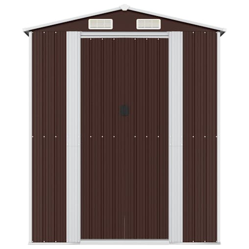 NNEVL Garden Shed Dark Brown 192x440x223 cm Galvanised Steel