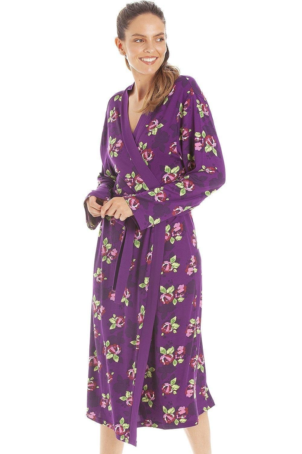 Camille Floral Print Spandex Knee Length Wrap