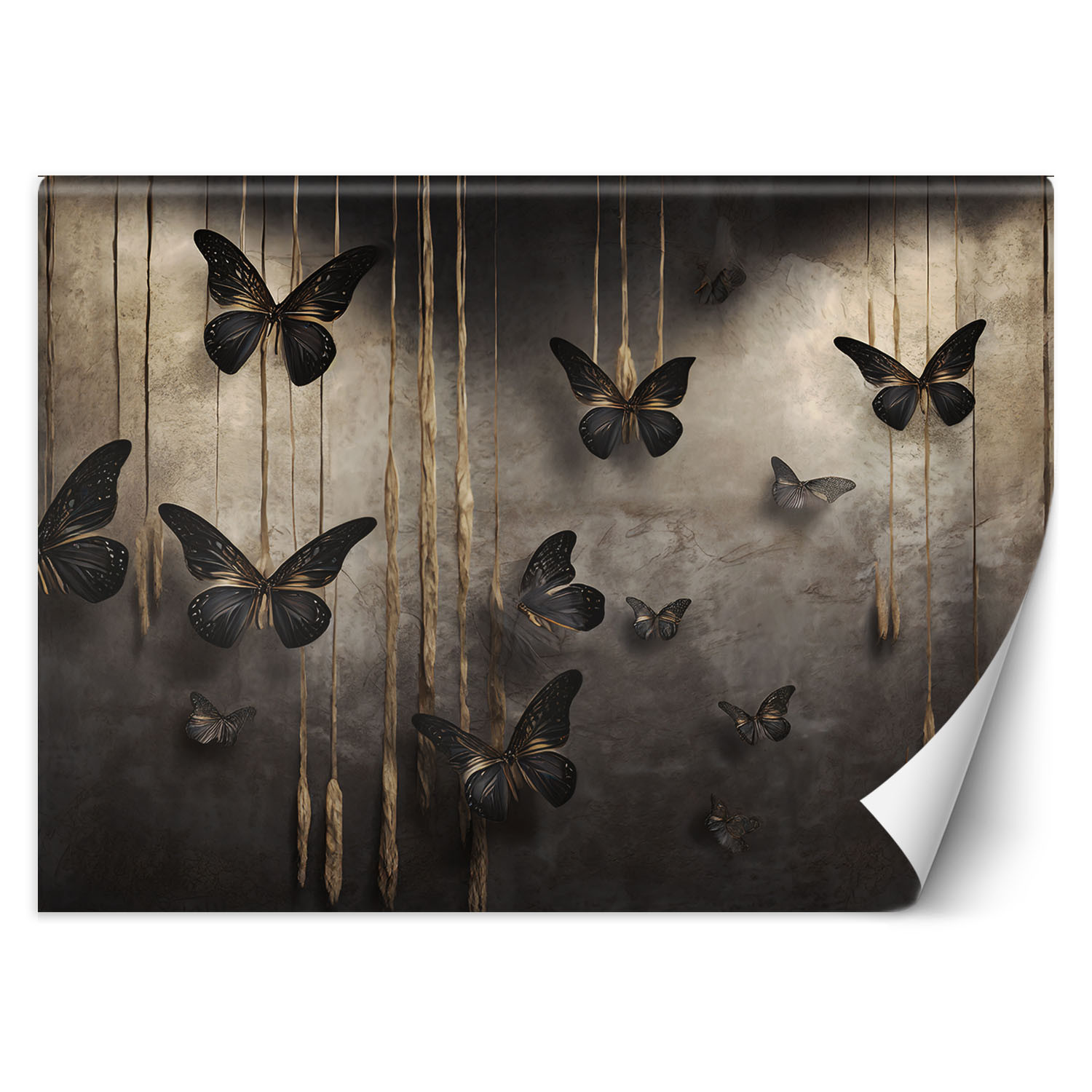 Feeby Fototapeta, Czarne motyle 3D 150x105