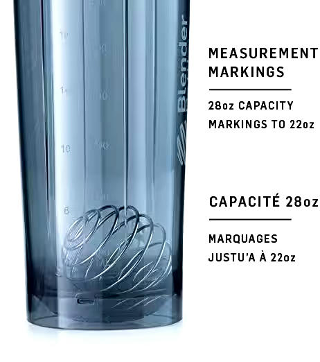 BlenderBottle Pro Shaker Bottle, Black, 28-oz