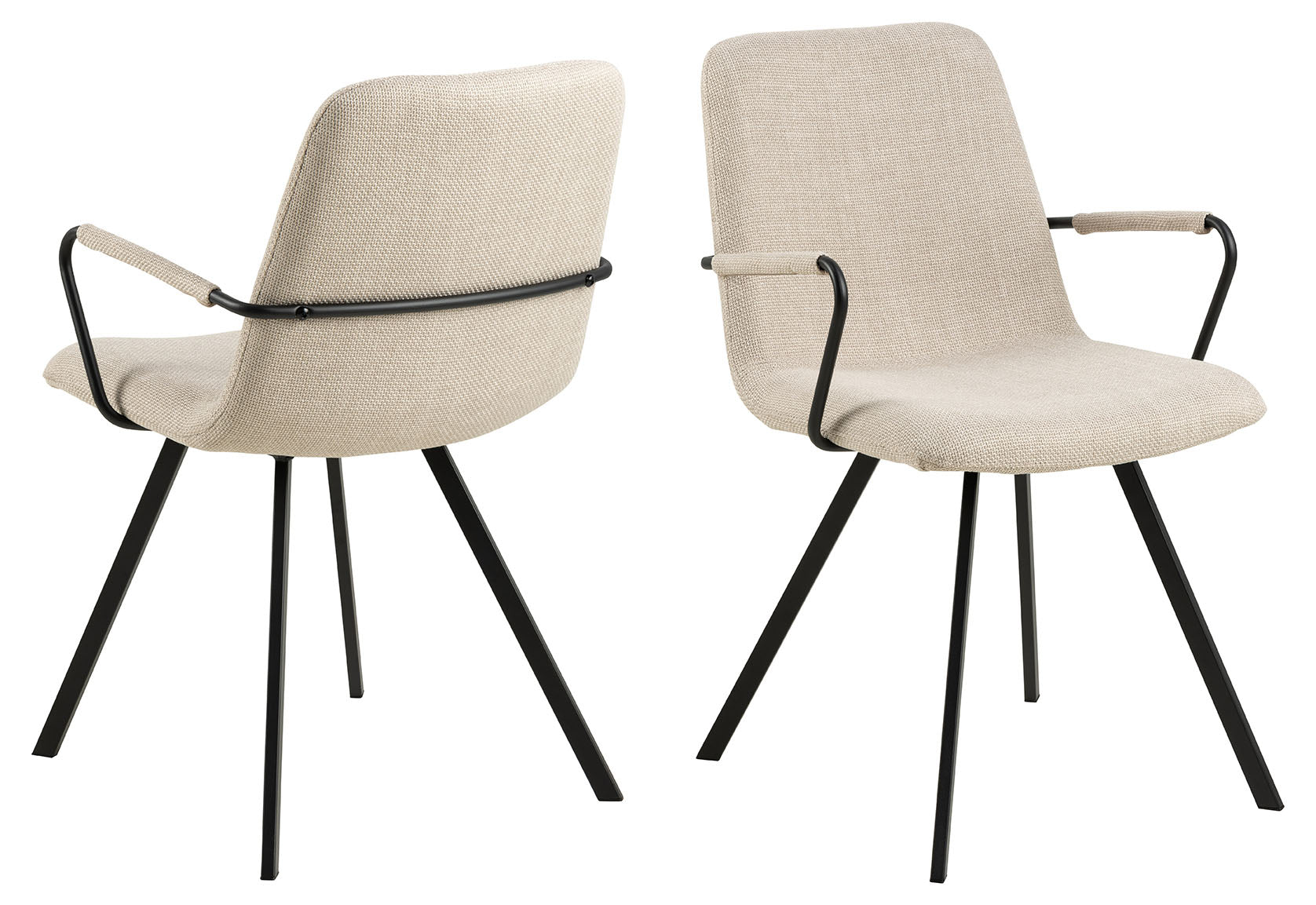 Rebellenclub Eetkamerstoel Aroa - Set van 2 - Beige