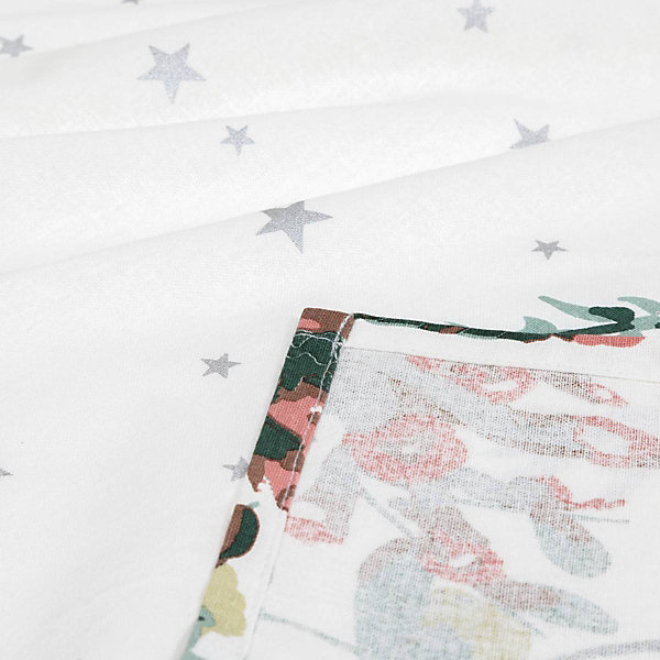 Nappe coton motif branches 140x360cm blanc - feeric lights &christmas