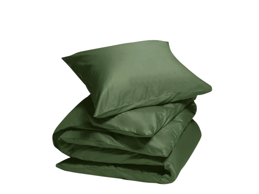 Yumeko dekbedovertrek katoen satijn mid olive 140x220   1/60x70