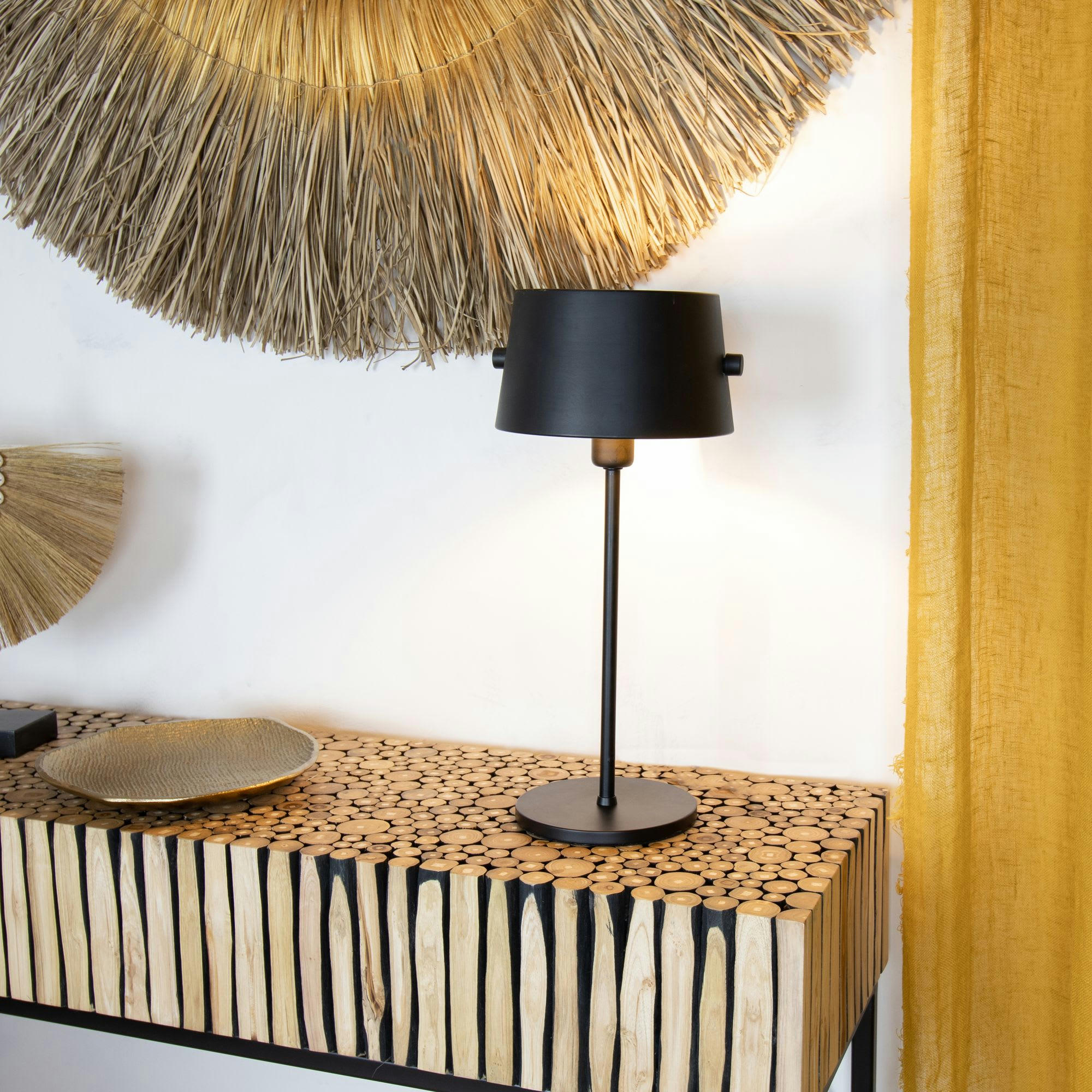 TRENDY - Lampe à poser en métal noir et doré