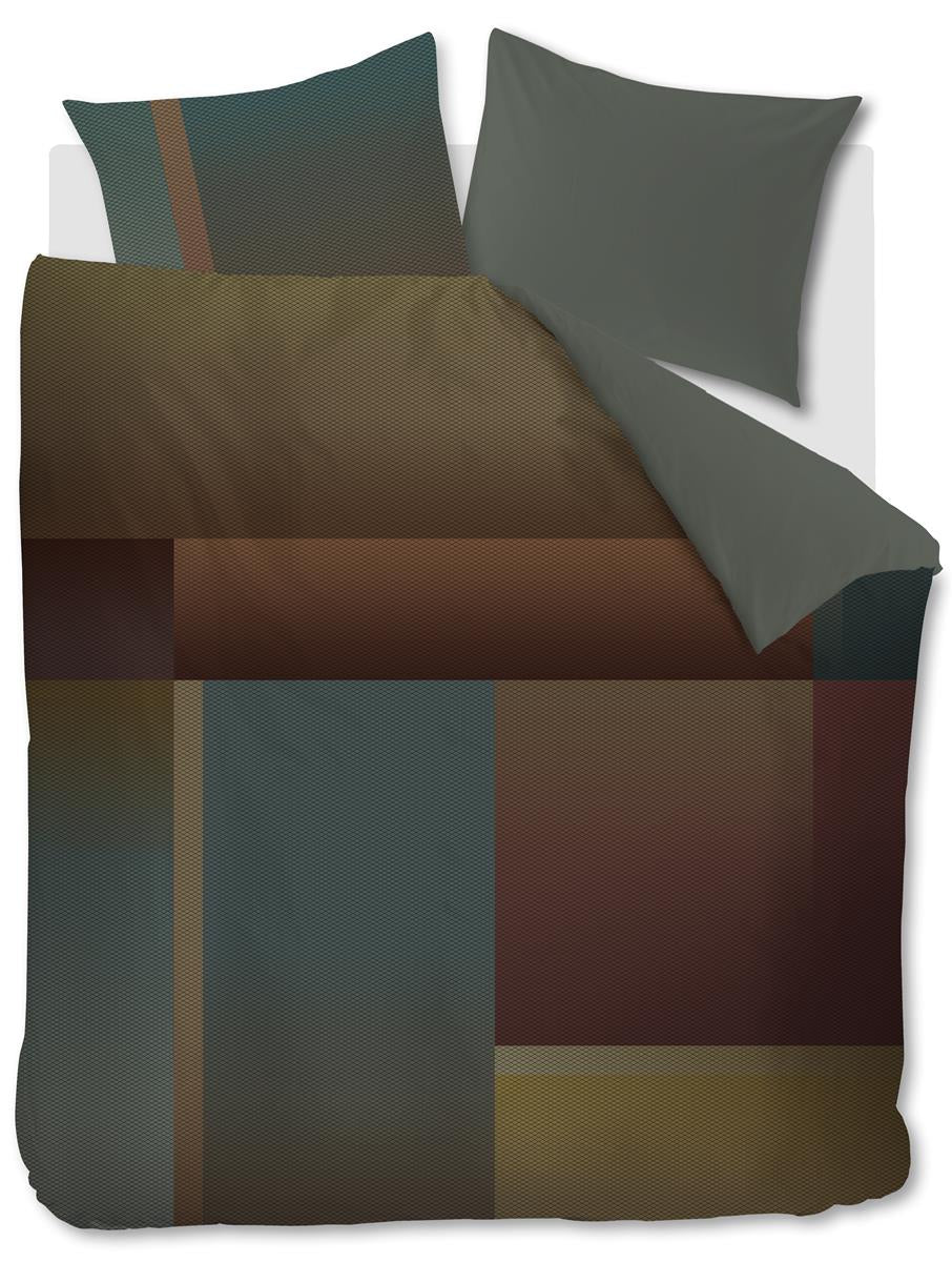 Kardol dekbedovertrek Sloane Square - 200x200/220 cm - olijfgroen