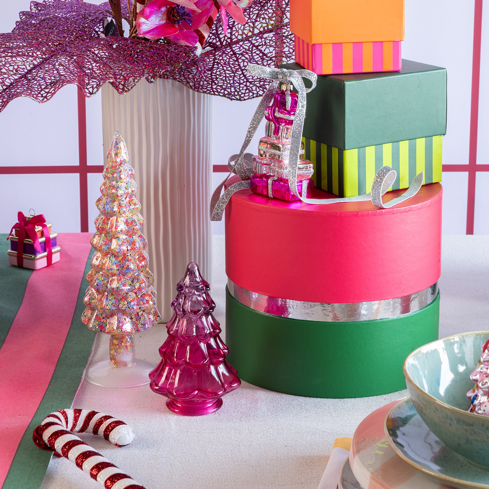 Geschenkbox Pink, ⌀ 23 cm, H 190 mm