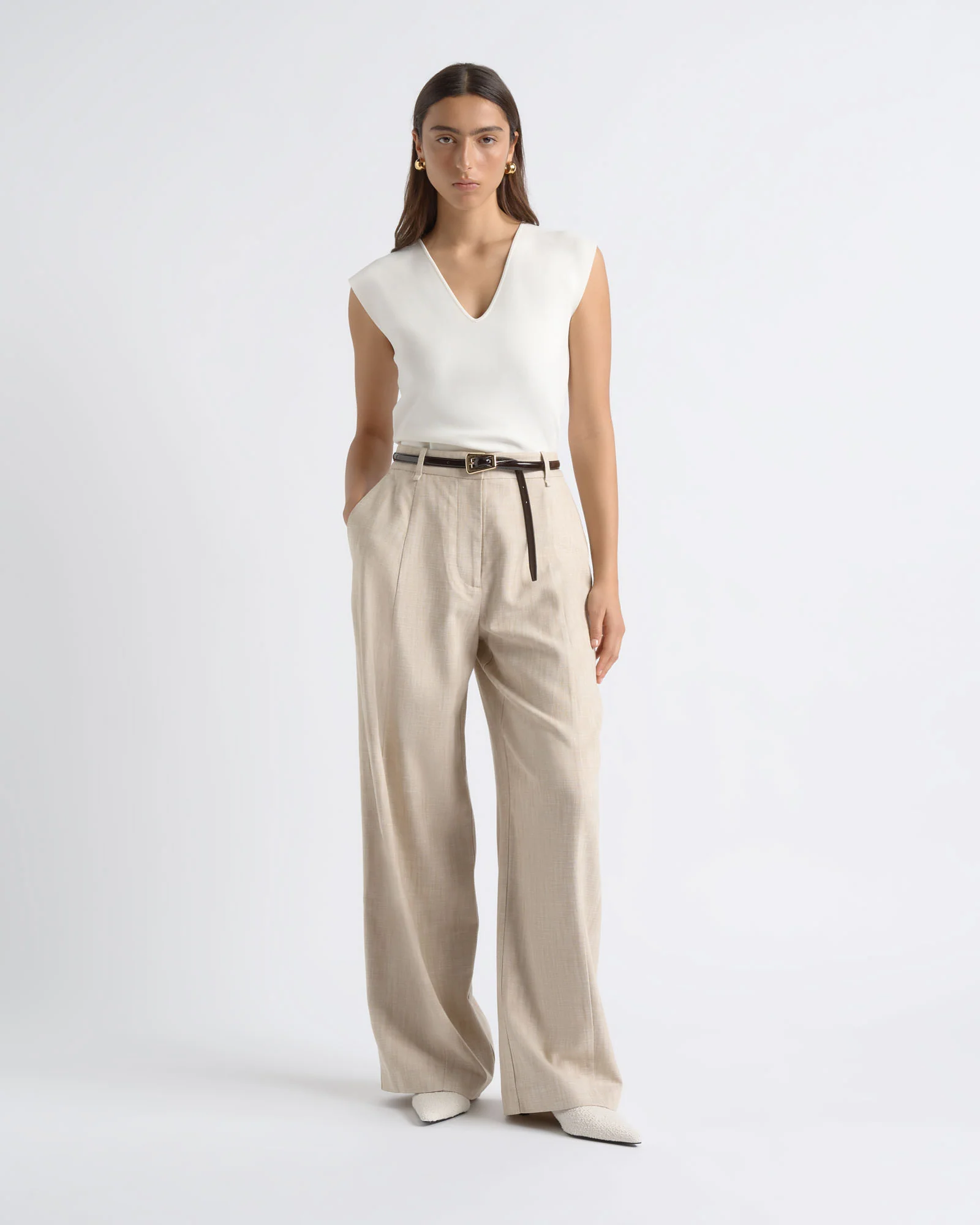 High Waisted Barrel Leg Pant