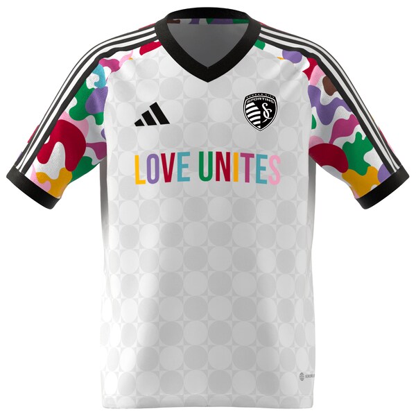 Sporting Kansas City adidas Youth 2024 Pride Pre-Match Top - White