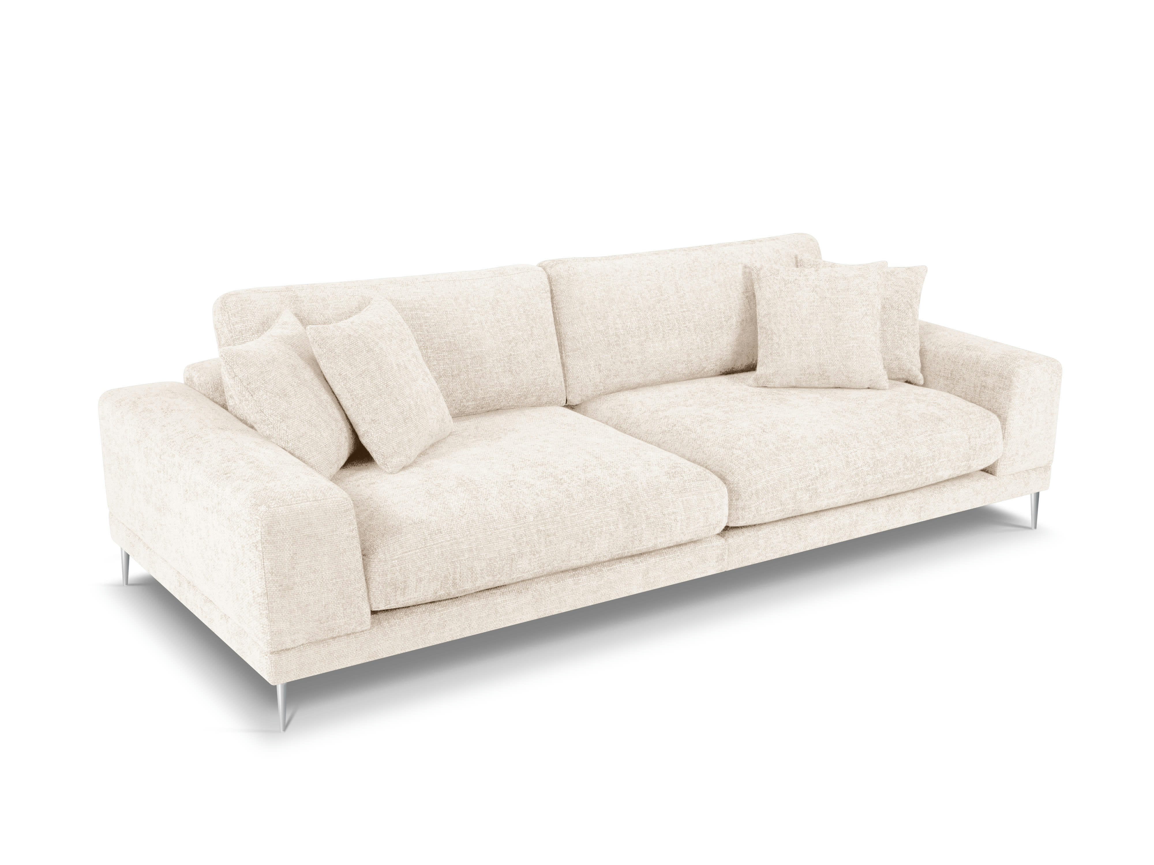 JOG - Canapé 4 places en tissu structuré beige