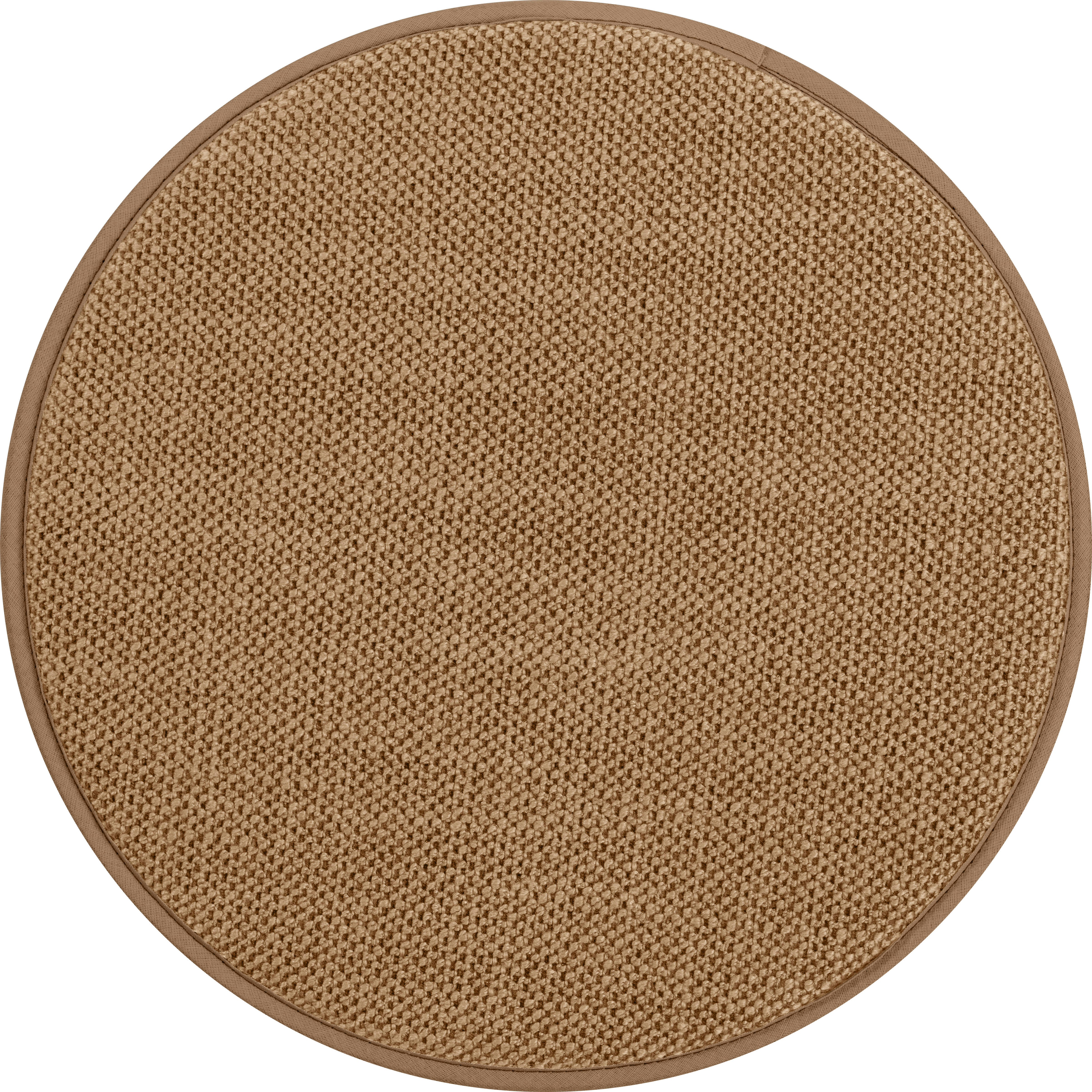 AUSTIN - Galettes de chaises rondes caramel bi-matière-Lot de 4 - env.Ø 35cm