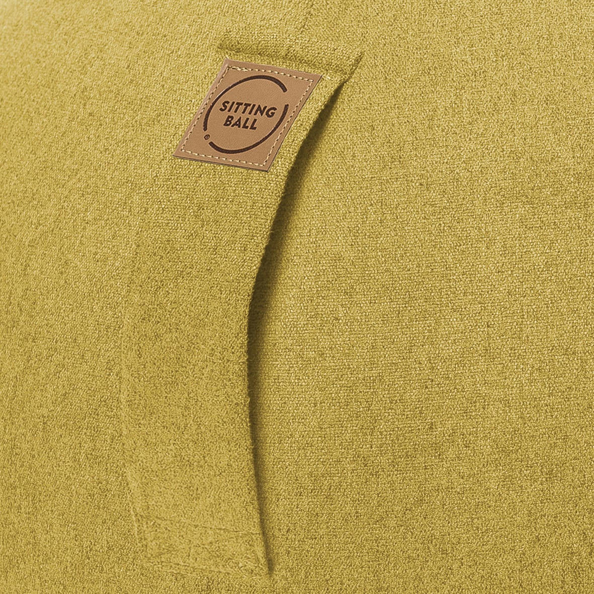 FELT - Balle d'assise aspect feutrine moutarde avec poignée polyester D65