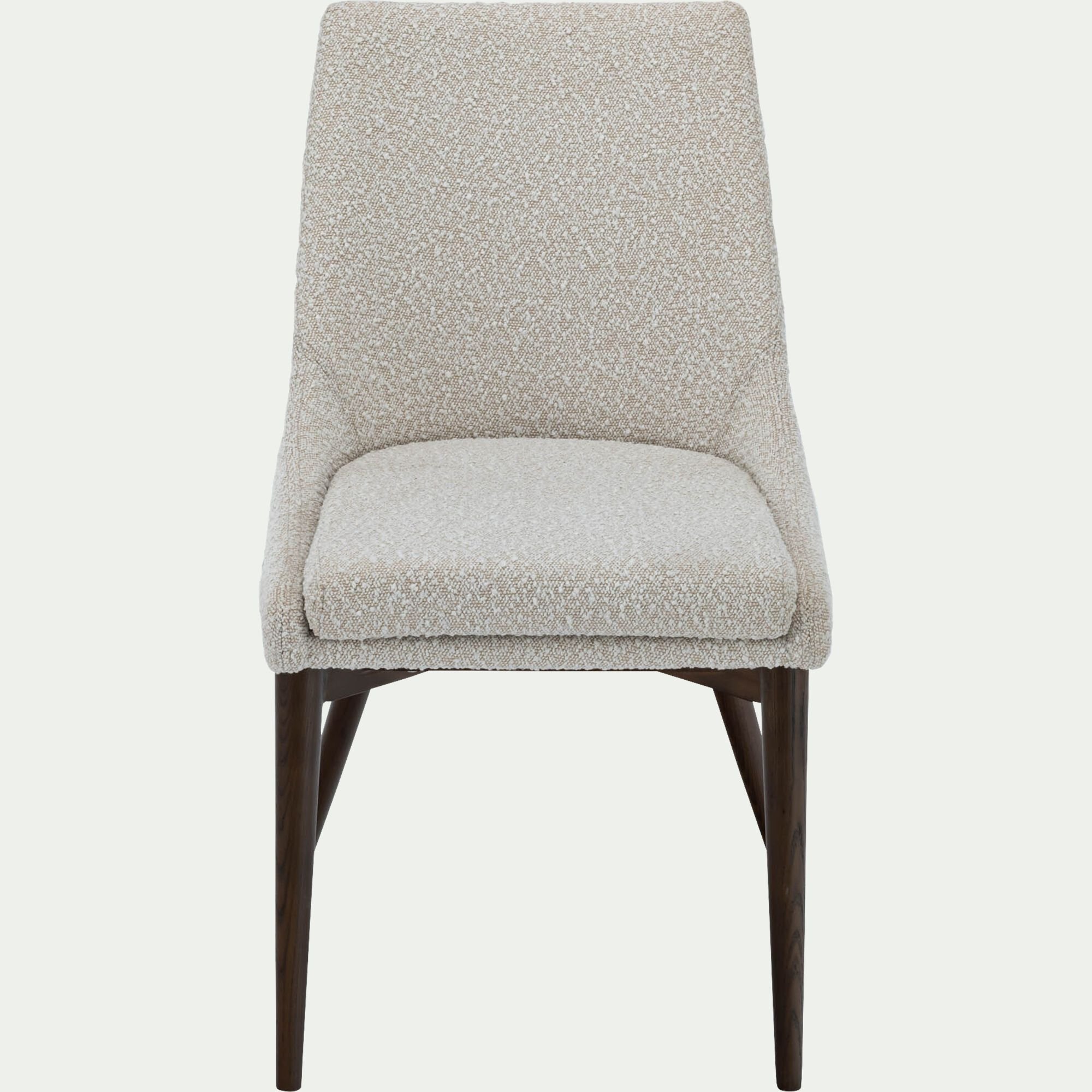ABBY - Chaise de repas en tissu bouclette rasé - blanc écru
