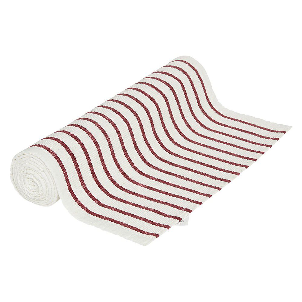 Chemin de table coton écru et rouge