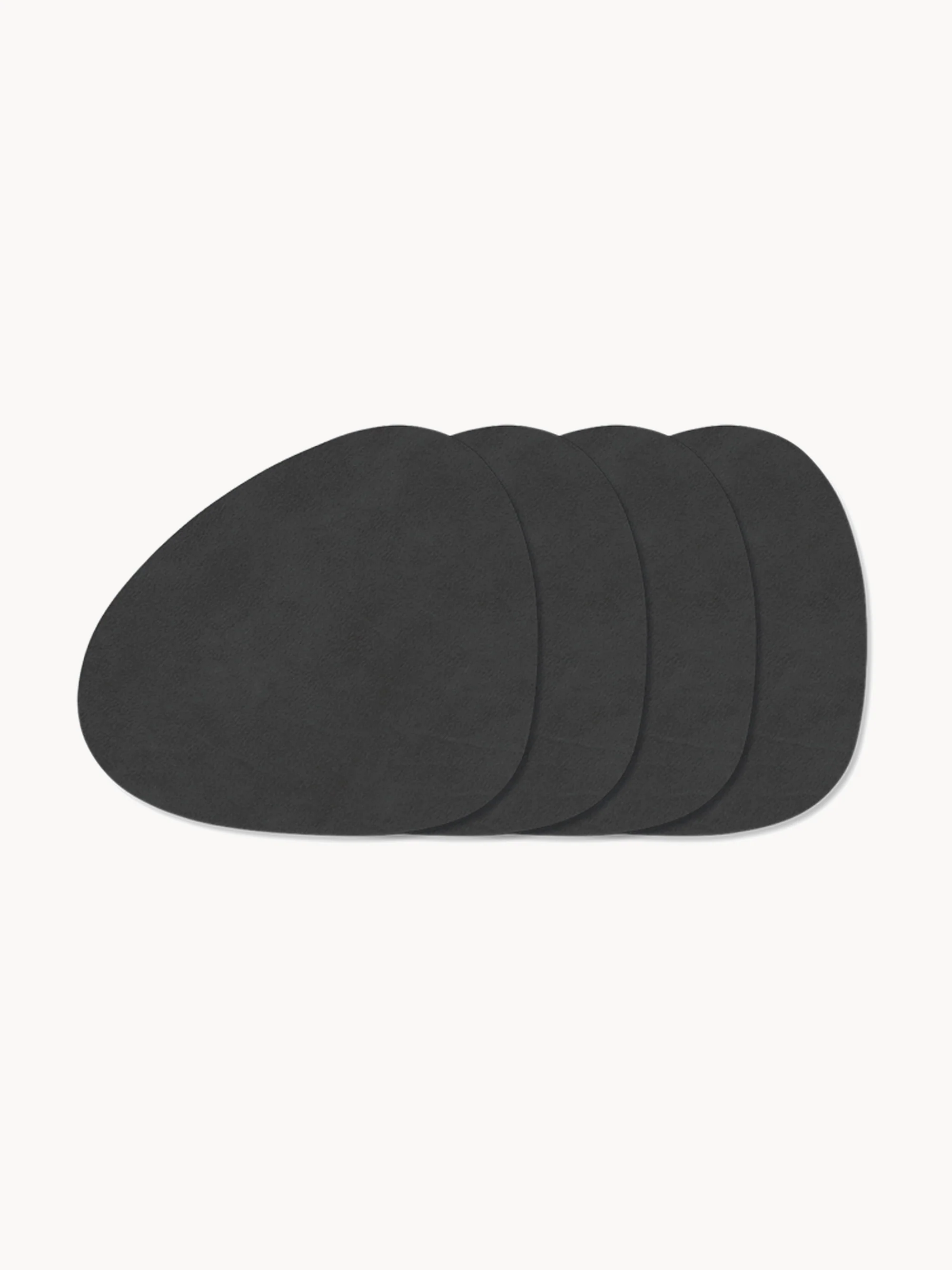Asymmetrische Leder-Untersetzer Curve, 4er-Set