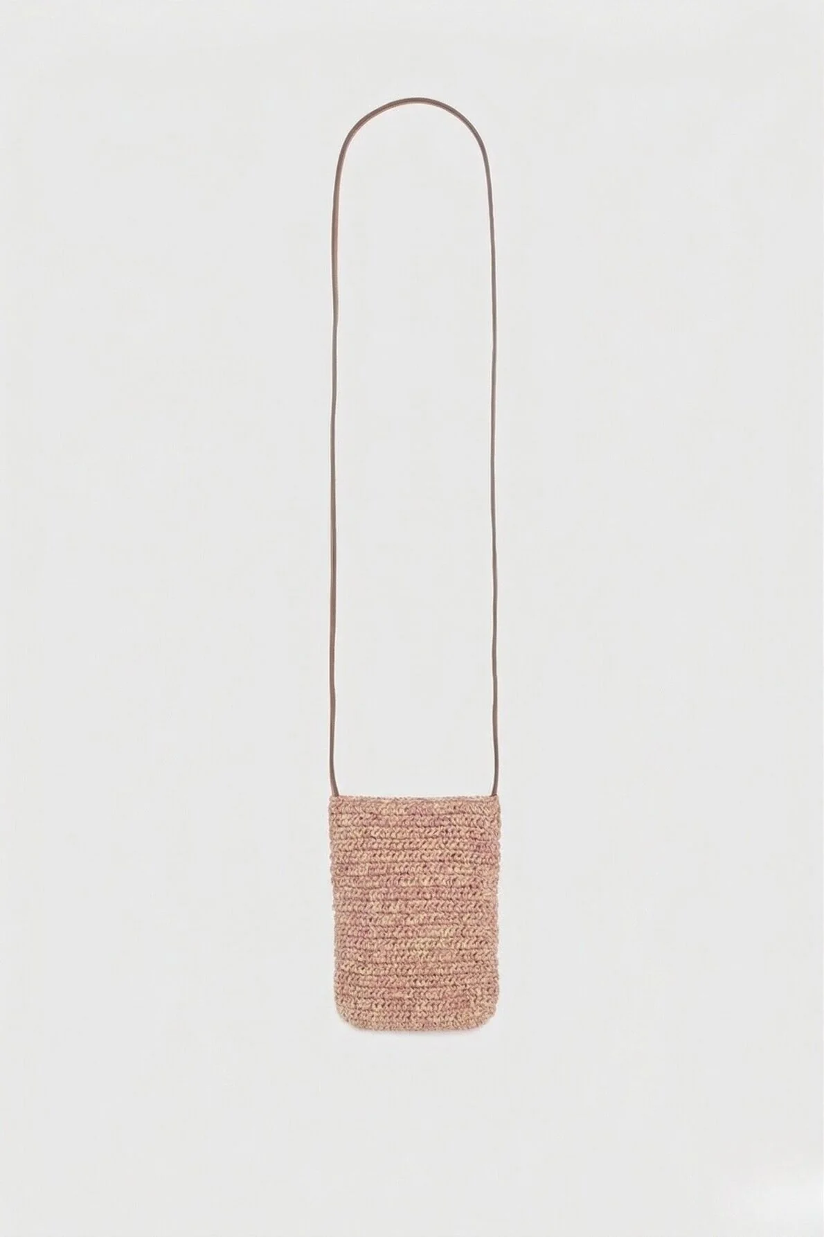 Porte téléphone en raphia et cuir - ROSIE