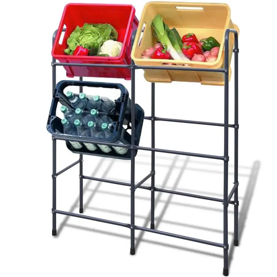 vidaXL - Rek - Grijs - Staal