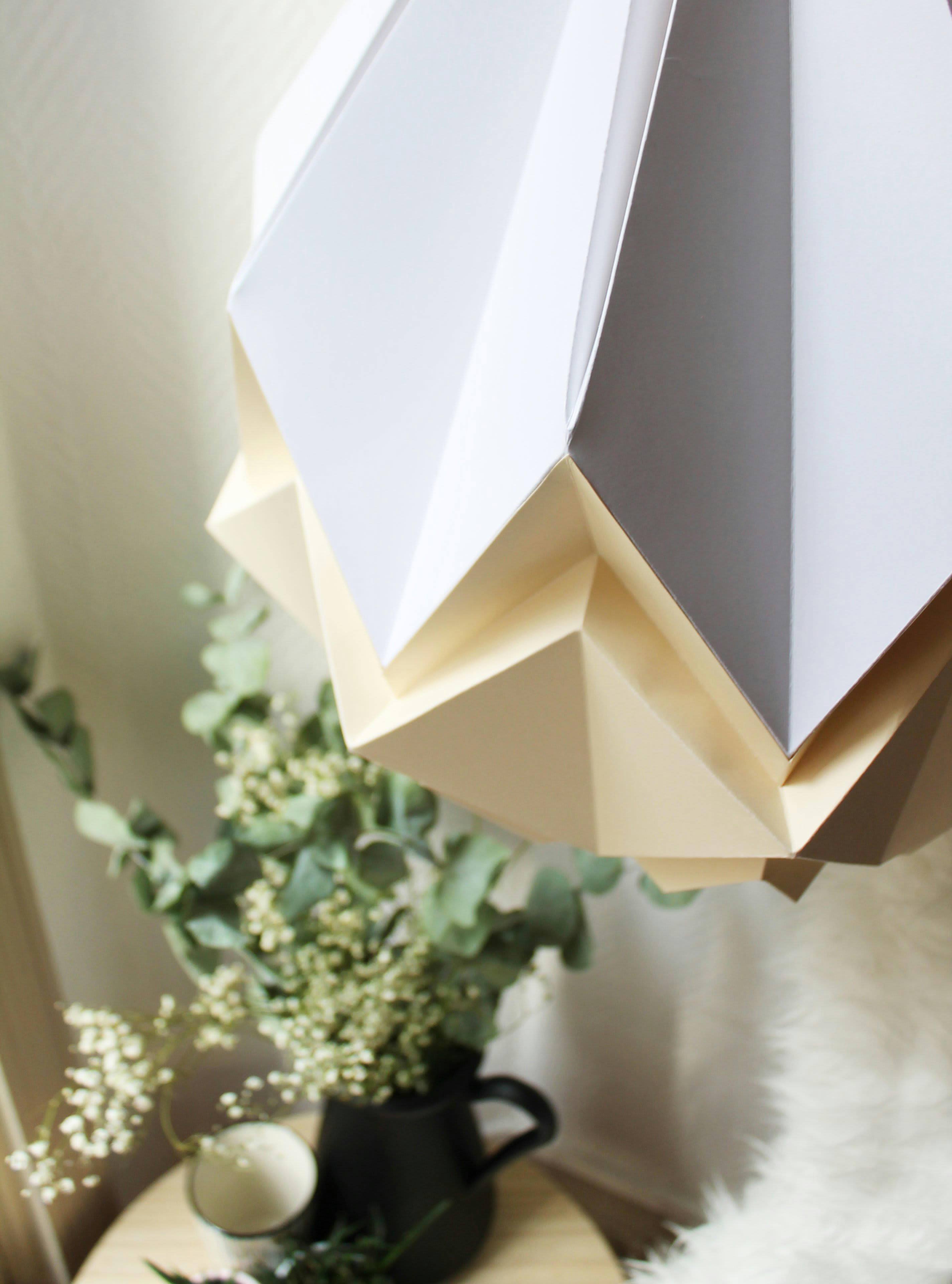 ORIGAMI - Suspension origami bicolore en papier L